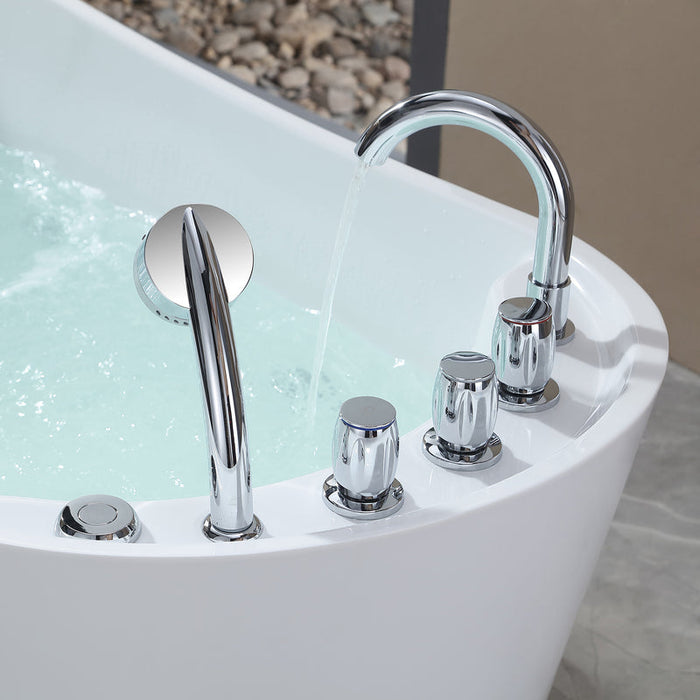 Empava-67AIS09 67 in. Whirlpool Freestanding Acrylic Bathtub