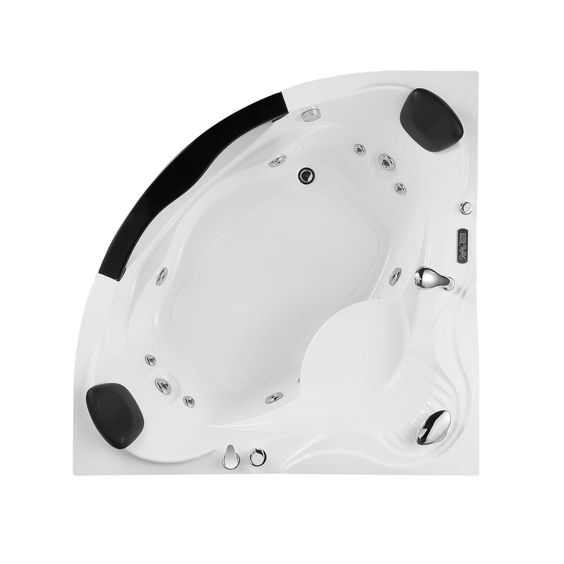 Empava-59JT319LED 59 in. Whirlpool Corner Bathtub With Thermostat