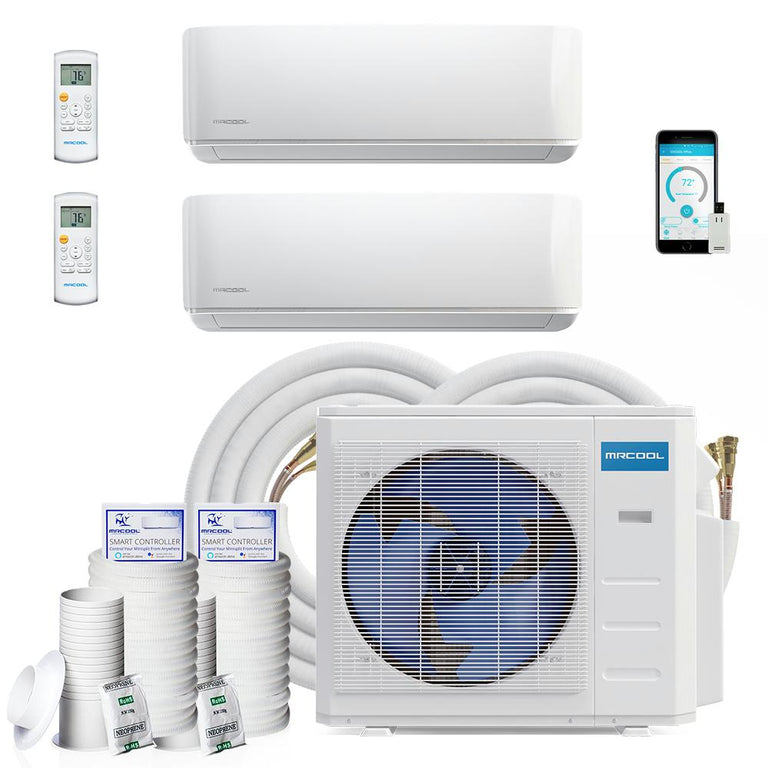 MRCOOL DIY Mini Split - 36,000 BTU 2 Zone Ductless Air Conditioner and Heat Pump with Install Kit, DIYM236HPW02C00