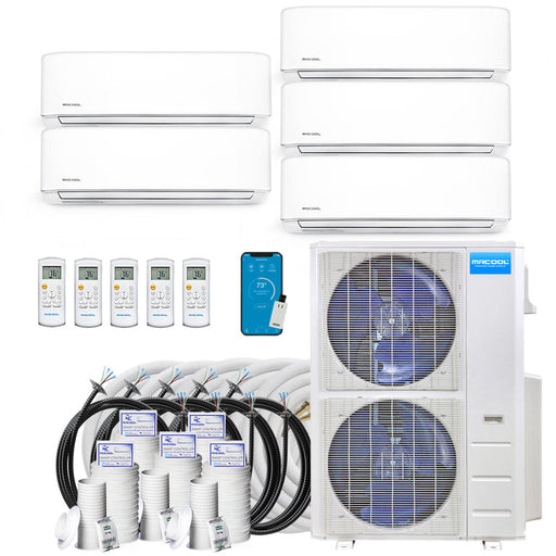 MRCOOL DIY Mini Split - 45,000 BTU 5 Zone Ductless Air Conditioner and Heat Pump with Install Kit| Wall Mount |DIYM548HPW00C00