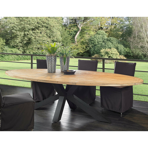 Padmas Plantation Outdoor Reclaimed Teak Oval Dining Table OL-CHI13-110
