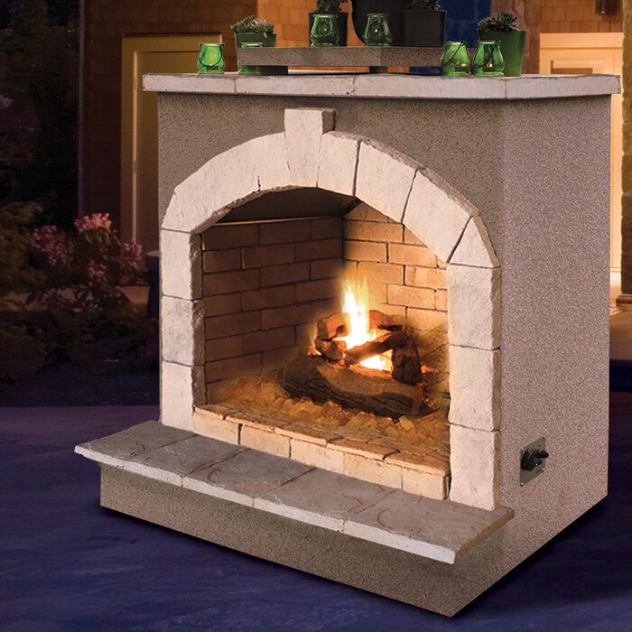 Cal Flame Porcelain Gas Outdoor Fireplace FMN1070