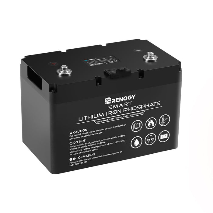 Renogy  12V 100Ah Smart Lithium Iron Phosphate Battery w/ Self-Heating Function RBT100LFP12SH-US