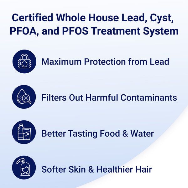 Rkin OP1L Certified Whole House Lead, Cyst, PFOA, and PFOS Water Filter System