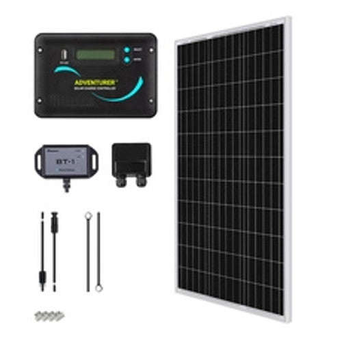Regony 100 Watt 12 Volt Solar RV Kit RNG-KIT-RV100D-ADV30-US