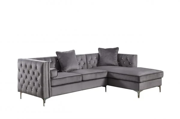 BQF 2 Piece Velvet Sectional W/ Storage Compartment S313