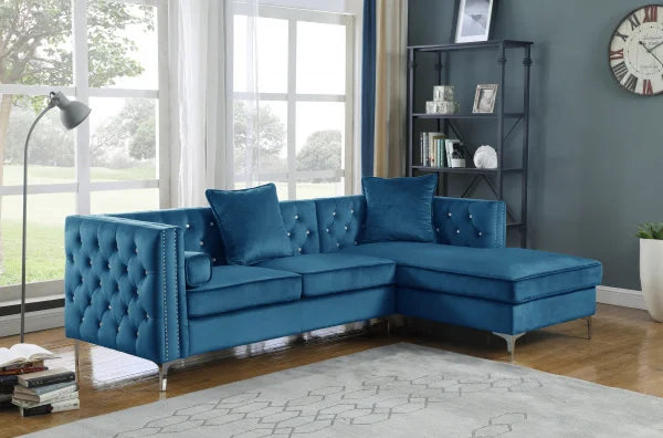 BQF 2 Piece Velvet Sectional W/ Storage Compartment S313