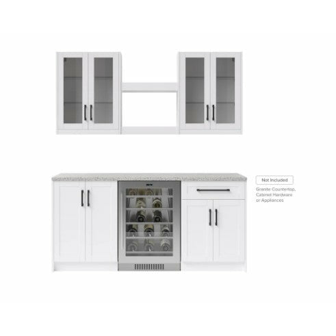 New Age Home Bar 6 Piece Glass Cabinet Set