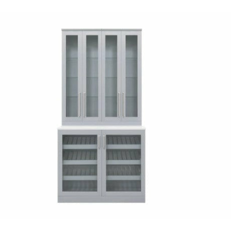 New Age Home Bar Gray 4 Piece Cabinet Set