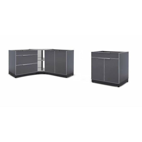 New Age Outdoor Kitchen Aluminum 4 Piece Cabinet Set