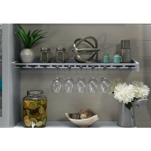 New Age Home Bar Gray 4 Piece Cabinet Set