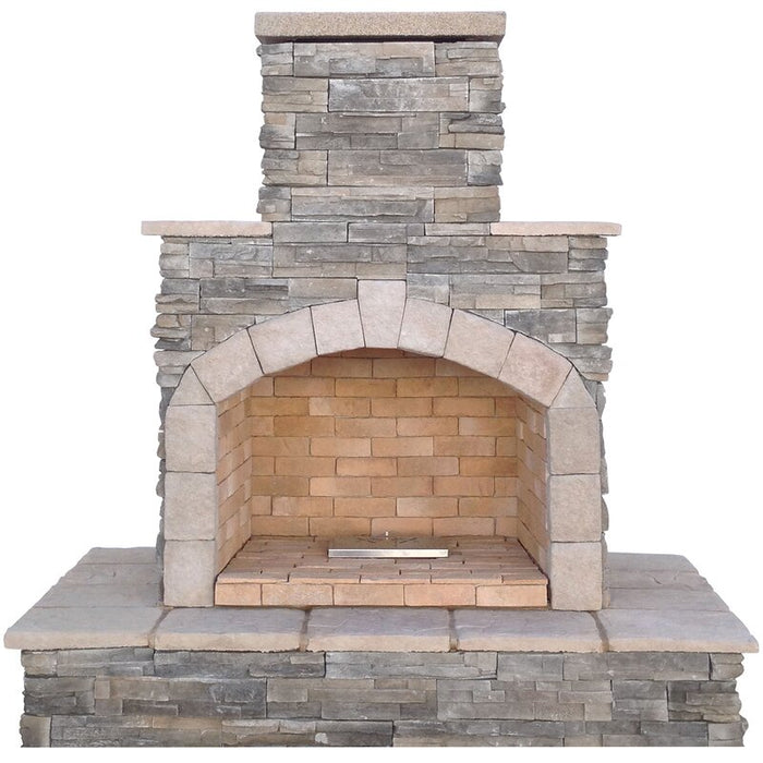 Cal Flame Stone Veneer Gas Outdoor Fireplace FRP908-3