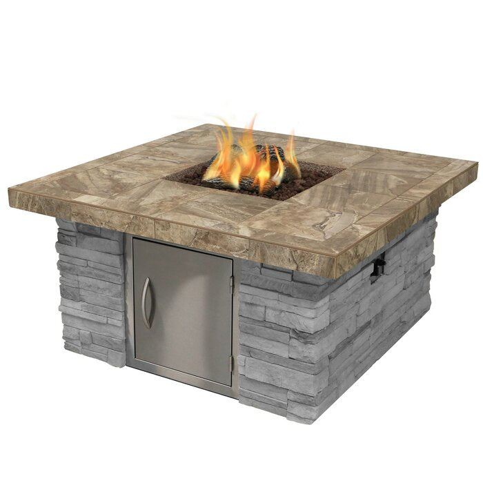 Cal Flame Tile Rectangle Steel Propane Fire Pit Table