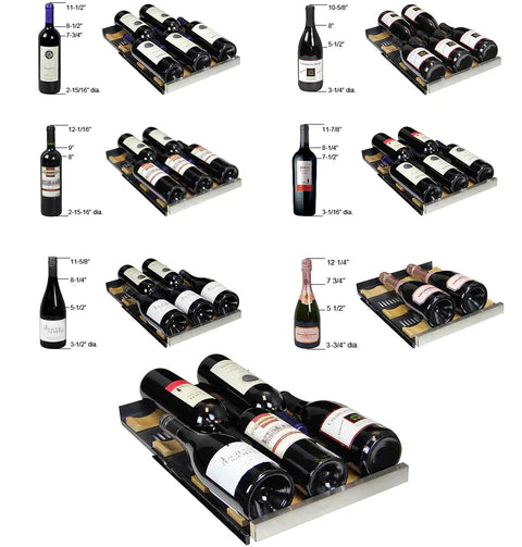 Allavino 15" Wide FlexCount II Tru-Vino Technology 30 Bottle Dual Zone Black Wine Refrigerator