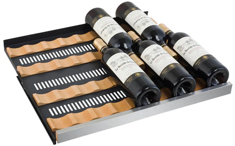 Allavino 24" Wide FlexCount II Tru Vino 56 Bottle Dual Zone Stainless Steel Left Hinge Wine Refrigerator