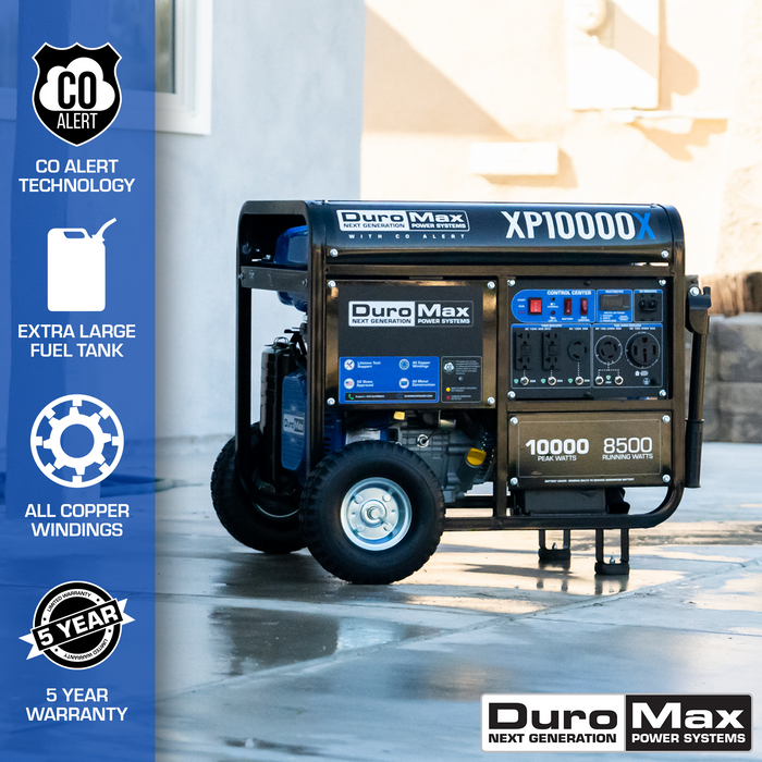 DuroMax 10,000 Watt Gasoline Portable Generator w/ CO Alert XP10000X