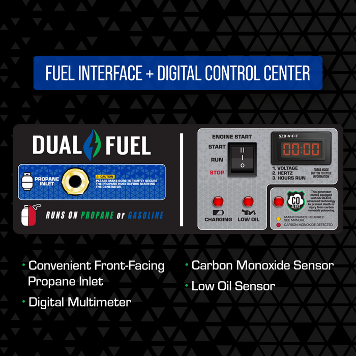 DuroMax 5,500 Watt Dual Fuel Portable HX Generator w/ CO Alert XP5500HX