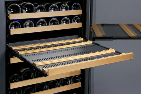 Allavino 47" Wide FlexCount II Tru-Vino 354 Bottle Dual Zone Black Side-by-Side Wine Refrigerator