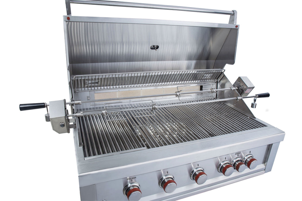 Sunstone Ruby 42-Inch 5-Burner Built-In Natural Gas Grill With Pro-Sear And Rotisserie