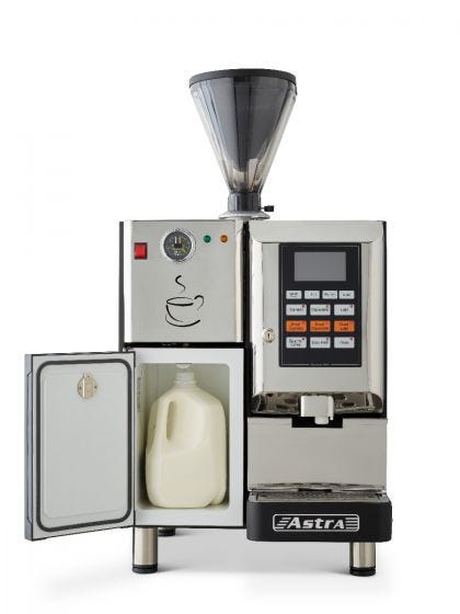 Astra Super Automatic Espresso Machine, Double Hopper with Refrigerator, 110V, SM-222-1